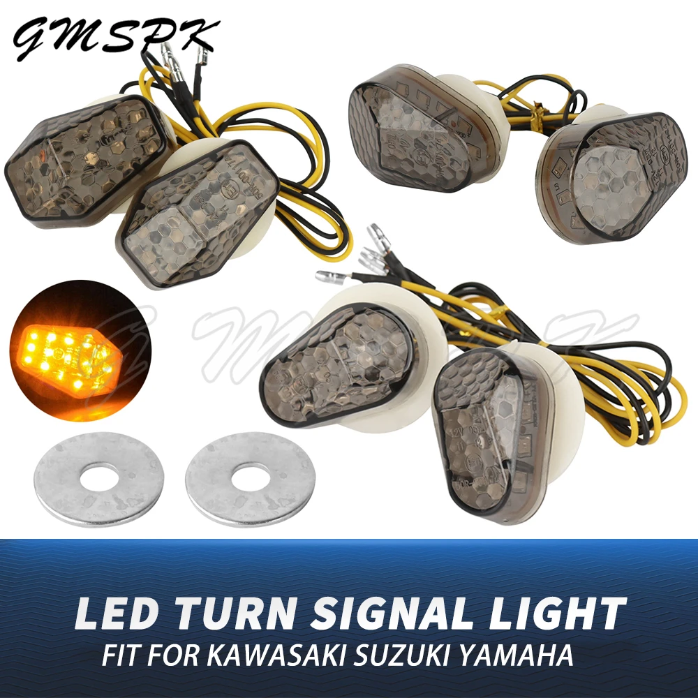 

2PCS DC 12V Led Motorcycle Turn Signal Indicator Light Blinker Flashers Lamp Universal Fit for Kawasaki Suzuki Yamaha