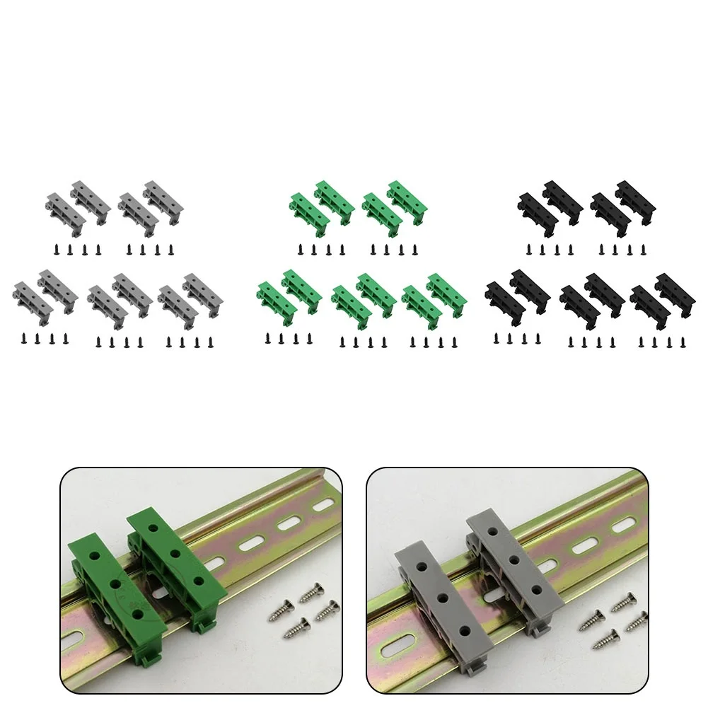 5 Set PCB DIN C45 Rail Mount Adapter Circuit Board PCB Mount Bracket Clips Mount Holder 35mm Control Board Adapter