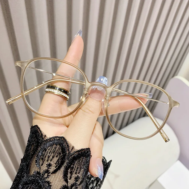 Presbyopie-Brille mit PC + Metallrahmen, runde Schildpatt-Anti-Blaulicht-Brille, 0 Grad, kann zur Dekoration verwendet werden – Detail 22