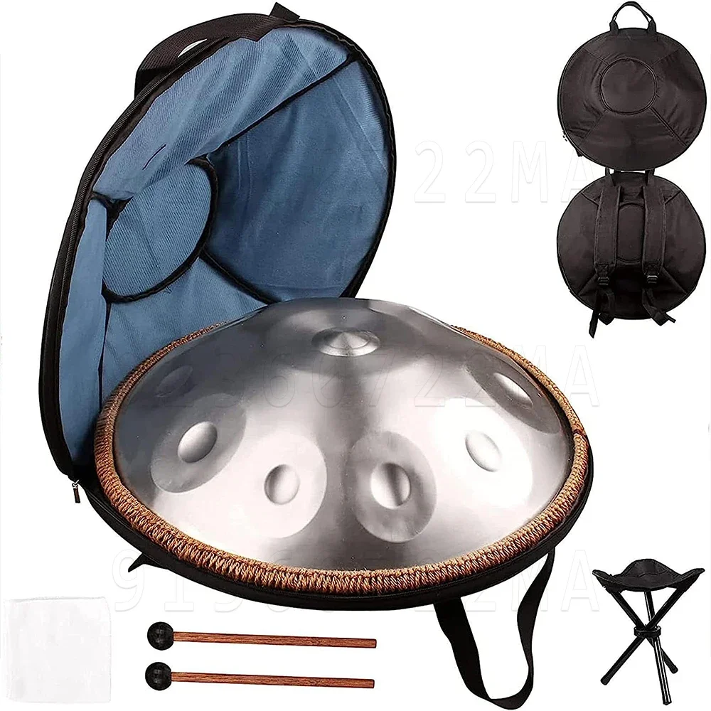 

D Minor, Handpan Drum 432Hz/440Hz 12-Tone 22-Inch Hand Drum Meditation Instrument, Yoga Music Drum, Gift Steel Tongue Drum