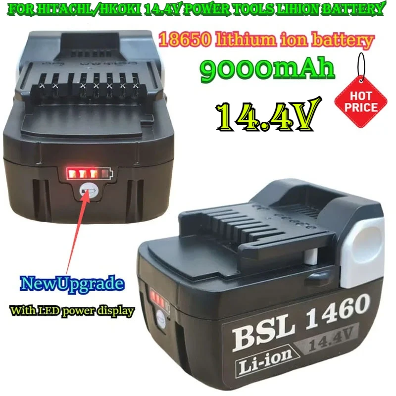

9000mah Rechargeable Battery For Hitachi 14.4V 9.0Ah Replacement BSL1430 CJ14DSL BSL1440 CR14DSL BSL1415 Tool Battery
