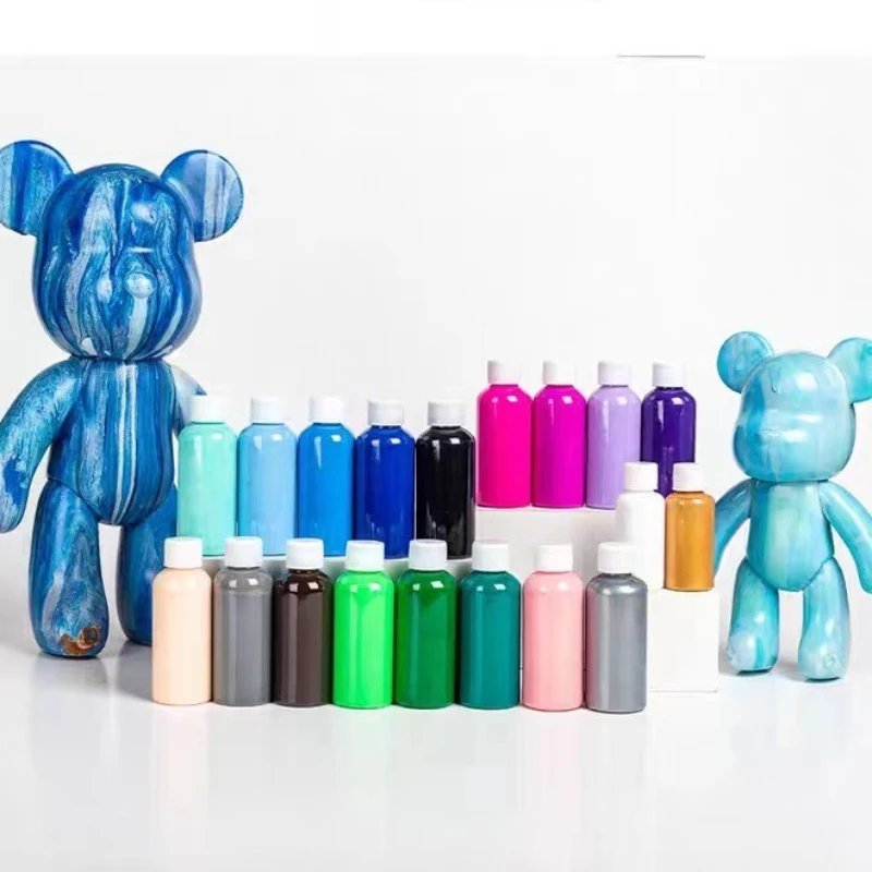 

60ml Fluid Acrylic Pigment Bright Color and Good Coverage for DIY Fluid Bear Mobile Phone Case Stone Oil Painting Board Creation