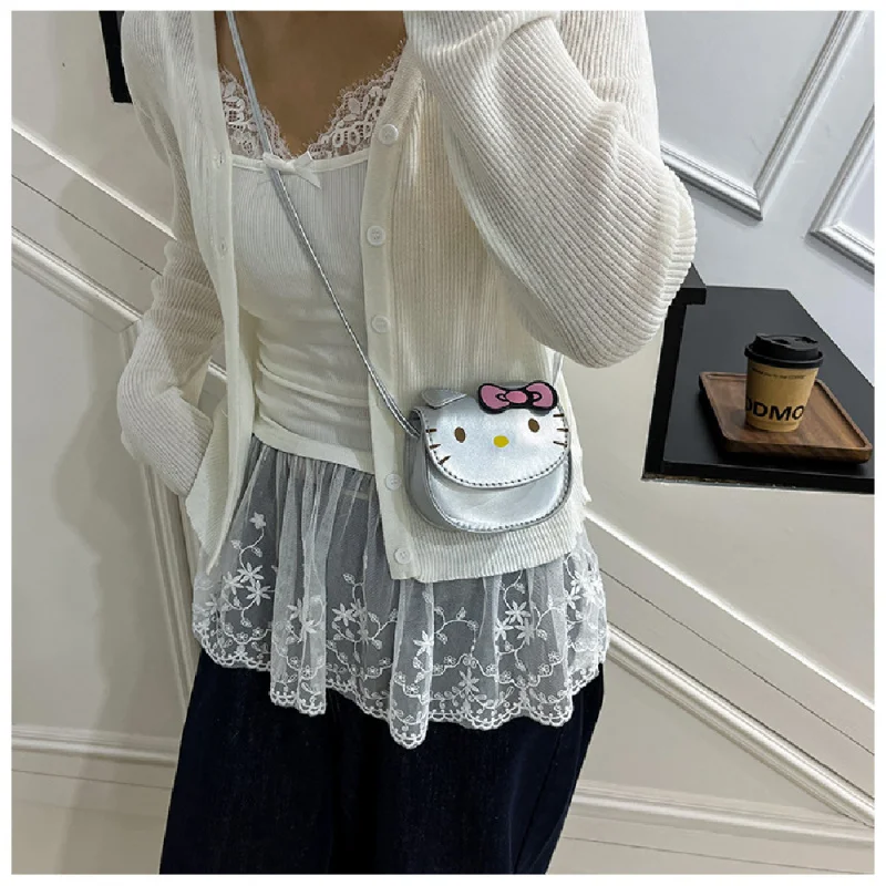Sanrio Hello Kitty MINI Messenger Bag Cute Cartoon KT Cat Fashion Coin Purse Lipstick Pouch Holiday Gifts
