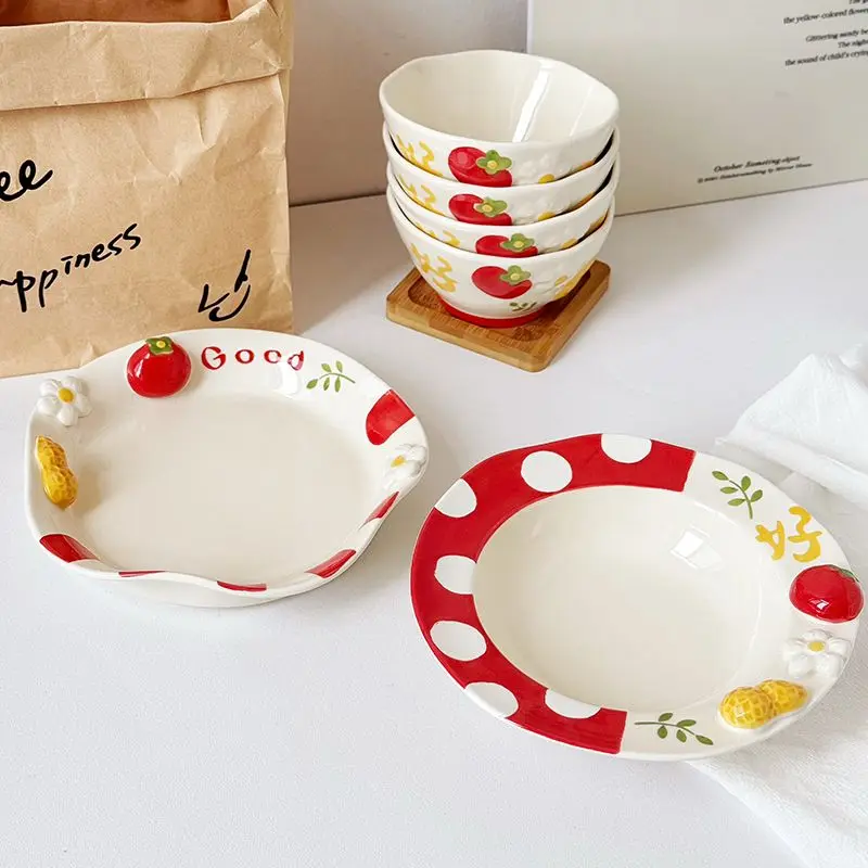 

New Irregular Fruit 3D Plate, Household Ceramic Plates,Exquisite Beautiful Trays Creative Tableware,High-end Dessert Plates