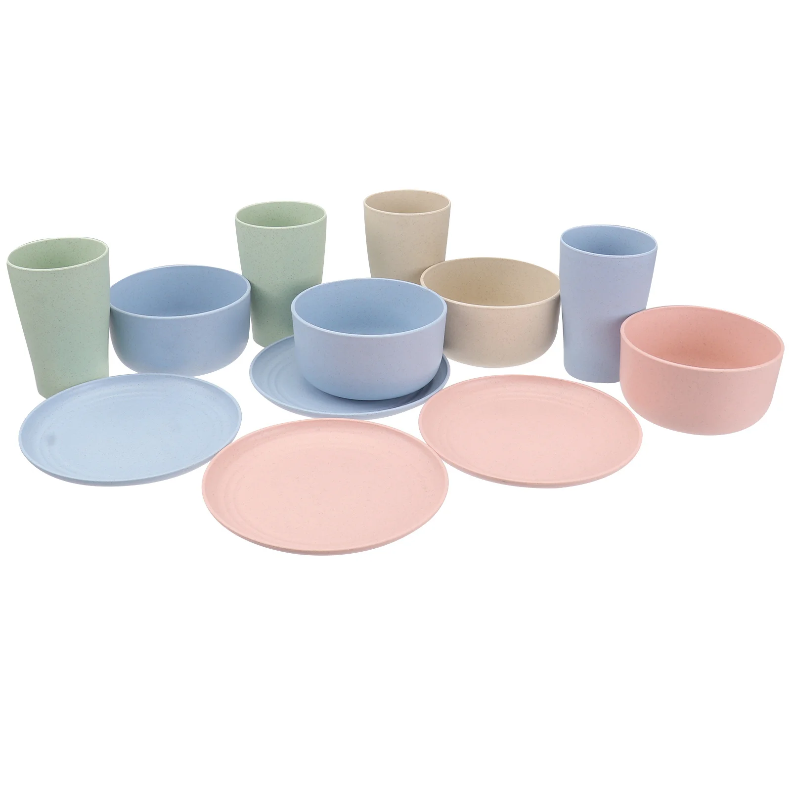 

4 set Household Food Serving Bowl Cup Dish Set Reusable Kitchen Supplies Festival Housewarming Gift Easy Clean Fade