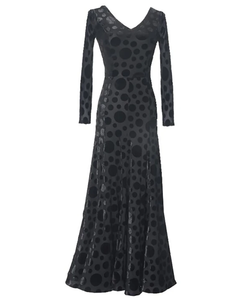 Standard Ballroom Dress Women Leopard Print Waltz Flamenco Dancing Costume Adult Long Sleeve Ballroom Competition Dance Dresses