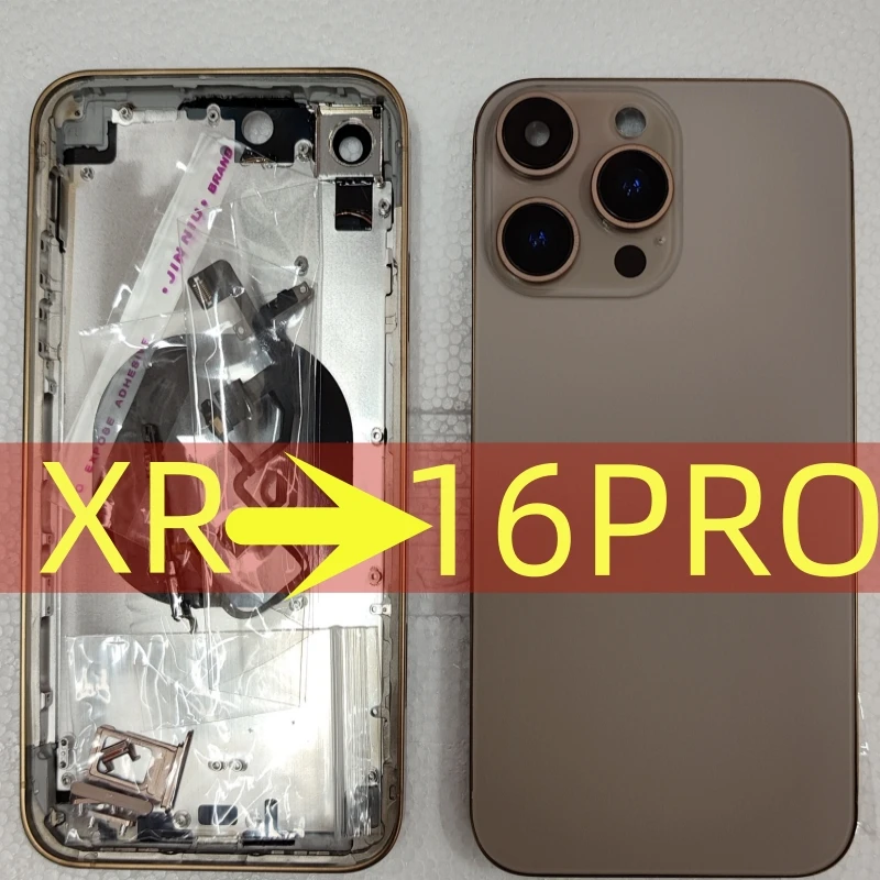 housing  For XR Like 16 Pro Housing XR Up To 16 Pro Housing Back DIY Back Cover Housing Battery Middle Frame Replacement