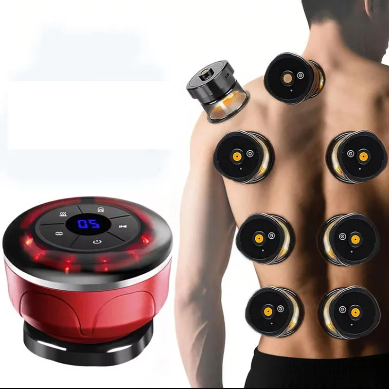 

Электрический вакуумный массажер для соскабливания тела на присосках, массажное устройство Гуа Ша, теплый компресс, массажер для спины, шеи, рук