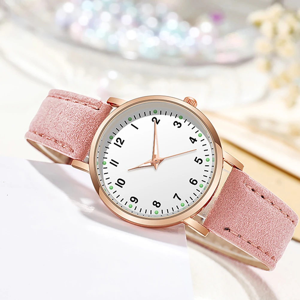 ساعة معصم نسائية مضيئة تقليد كوارتز أنيقة كاجوال للحفلات المدرسية هدية للزوجة والصديقة والابنة والأصدقاء