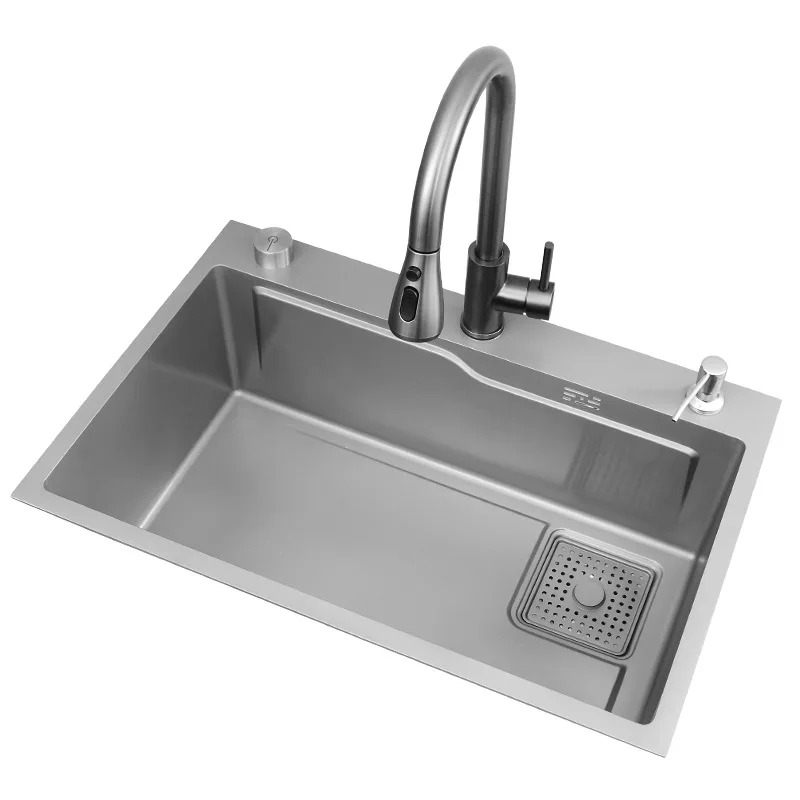 Modern Luxury 304 Stainless Steel Kitchen Sink Multi-Functional Sink Thickened Steel Plate Sink
