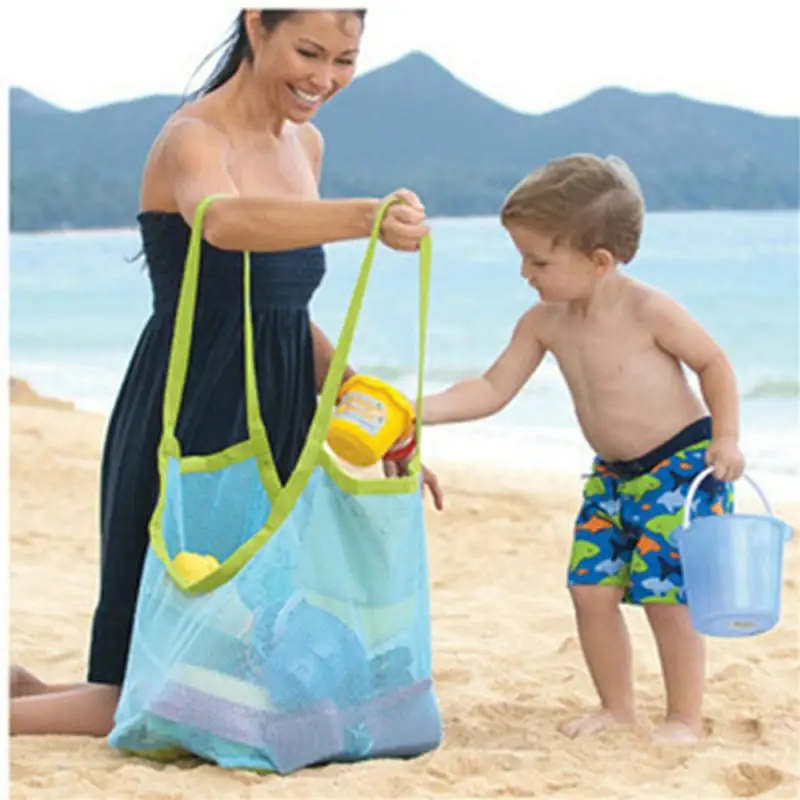 Mom Baby Beach Bags Kids Toys Storage Big Size Foldable Portable For Towels Women Cosmetic Makeup Bag Beach Toy Bag Sand Away