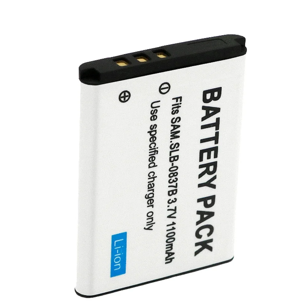 Batterie d'appareil photo 3.7v 1100mAh SLB-0837B SLB-0837(B) SLB0837B pour Samsung Digimax L70 L83T L85T L201 L301 NV8 NV10 NV15 NV20 SL201