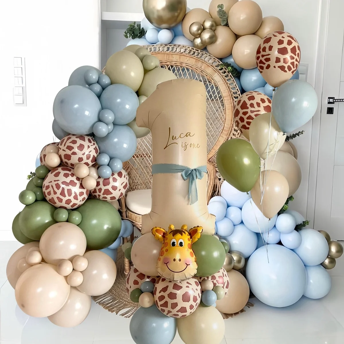 1 Satz Giraffe Ballon Turm 32 Zoll Nummer Ballon für Kinder Dschungel Giraffe alles Gute zum Geburtstag Party Dekoration DIY Geschenke Lieferungen