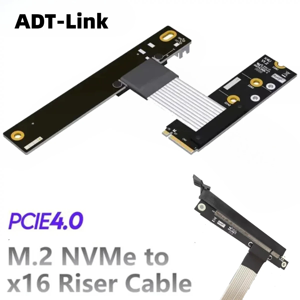 

Silver-Plated M.2 NGFF NVMe STX Mainboard Graphics Card to PCIE 4.0 x16 M.2 Sata Power Cord 16x GEN 4 Riser Cable Adapter Jumper