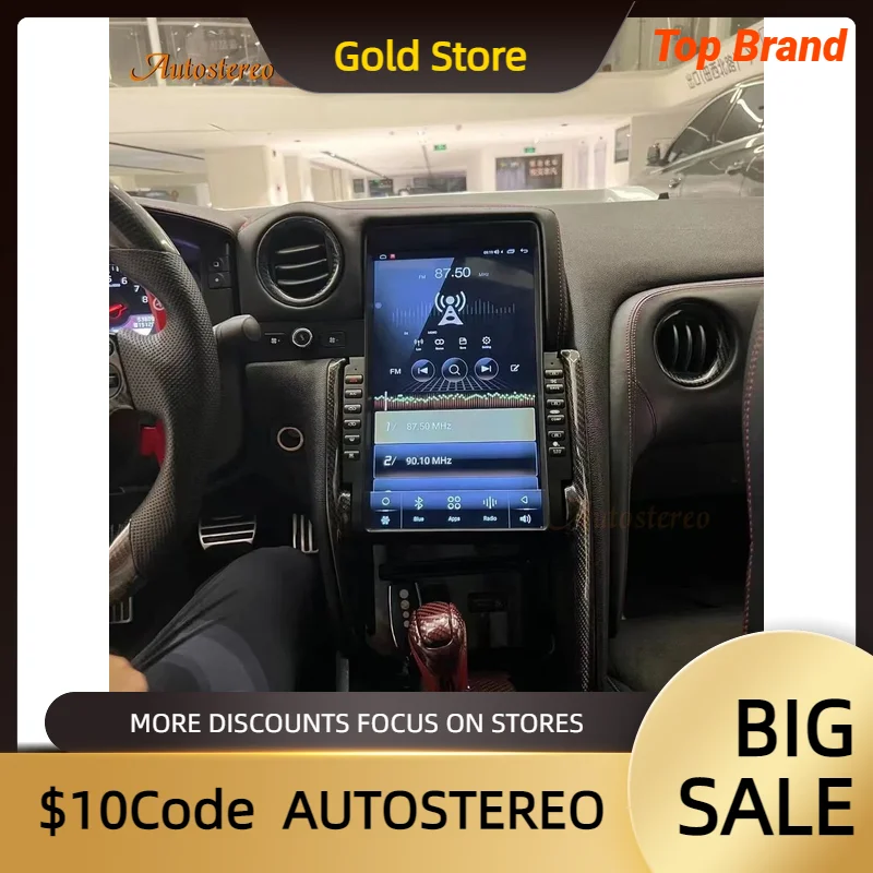 

13,6 дюймовый Android 12 Tesla экран для Nissan GT-R GTR 2009-2016 Автомобильный GPS-навигатор автомобильное стерео головное устройство мультимедийный плеер радио