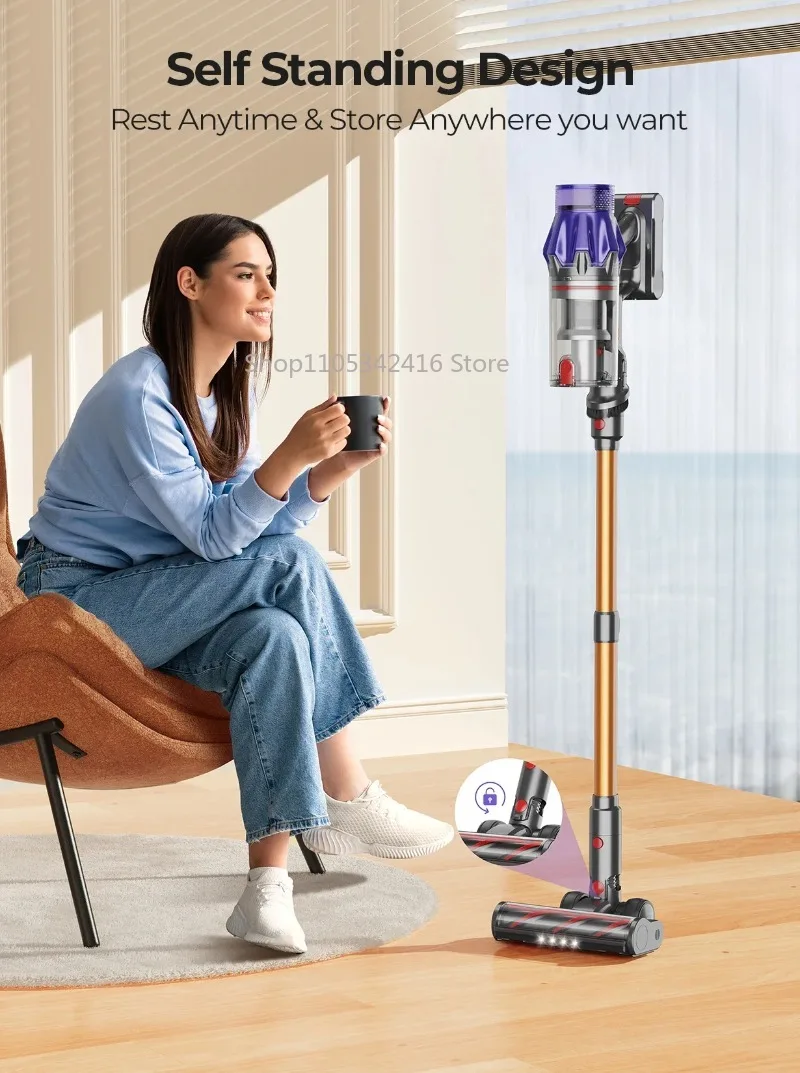 500W Cordless Vacuum Cleaner 50KPA Strong Suction Handheld Smart Home Appliance Detachable Battery Dust Cup