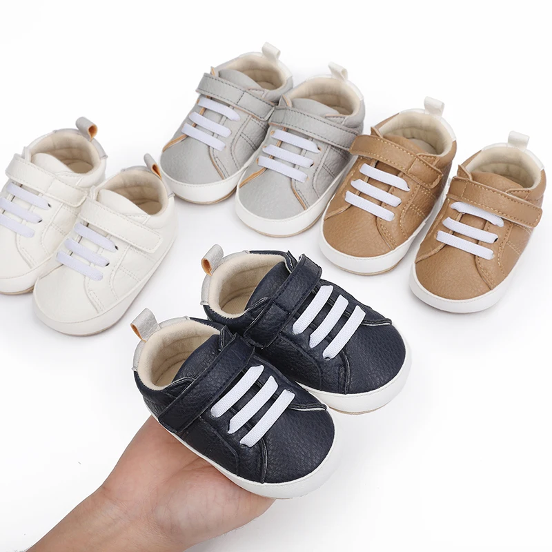 

Newborn Baby Girls Boys Sneakers PU Leather Anti-Slip Soft Sole Prewalker Toddler Casual First Walkers Infant Shoes For 0-18M