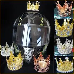 Motorcycle Helmet Decoration Alloy Diamond Crown Pearl Metal Vintage Crown Electric Bike Helmet Crown Helmet Jewelry No Helmet