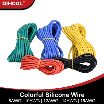 Super soft silicone wire 1M 5M heat resistant flexible tinned copper wire cable 8 10 12 14 16 AWG battery cables UPS