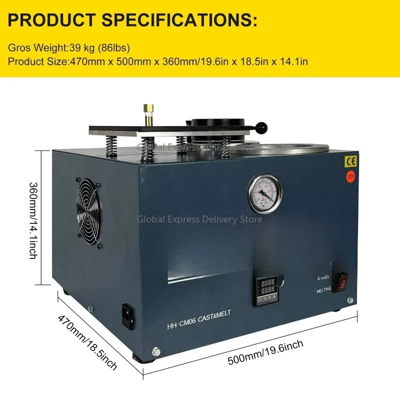 2L مجوهرات آلة صب الفراغ أدوات صائغ الذهب لاستثمار المعادن الدقيقة صب الشمع حاقن للمجوهرات الذهبية والفضية #2