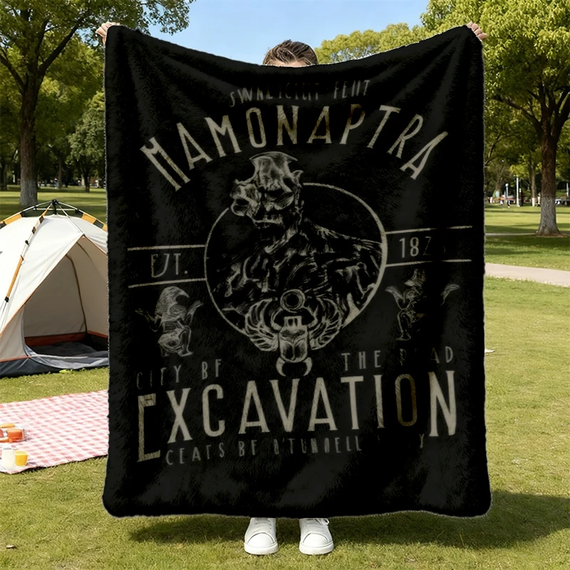 Hamunaptra Excavation Flannel Blanket, The Mummy 90s Movie Merch