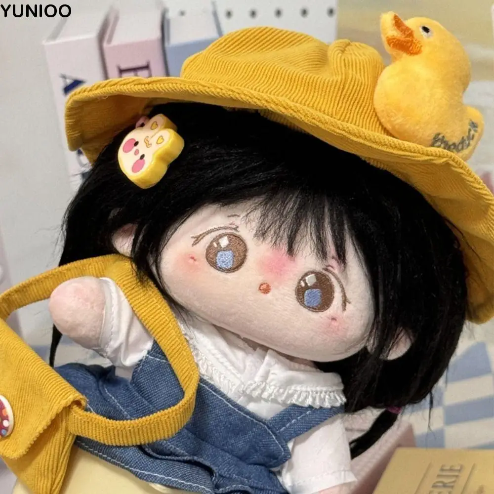 

Yellow Duck Hat 20cm Plush Dolls Dress Set Rabbit Ear Outfit Cotton Doll Clothes Lovely DIY Cotton Toys Clothes Fans Gift