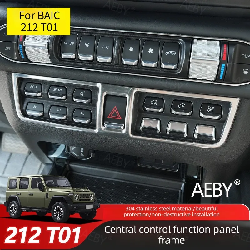 

For BAIC 212 T01 Center console switch panel decoration,Button panel frame,Button frame cover protection,car Accessories