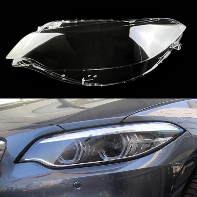 

Car Front Headlight Glass Lens Caps For BMW F22 2 Series Coupe 2014-2020 Lampshade Transparent Shell