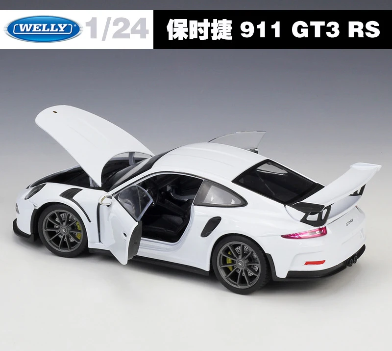 Welly 1:24 2016 Porsche 911 GT3 RS Diecast alloy samochód sportowy zabawki modele dla z kierownicy sterowania na prezent dla dzieci B59