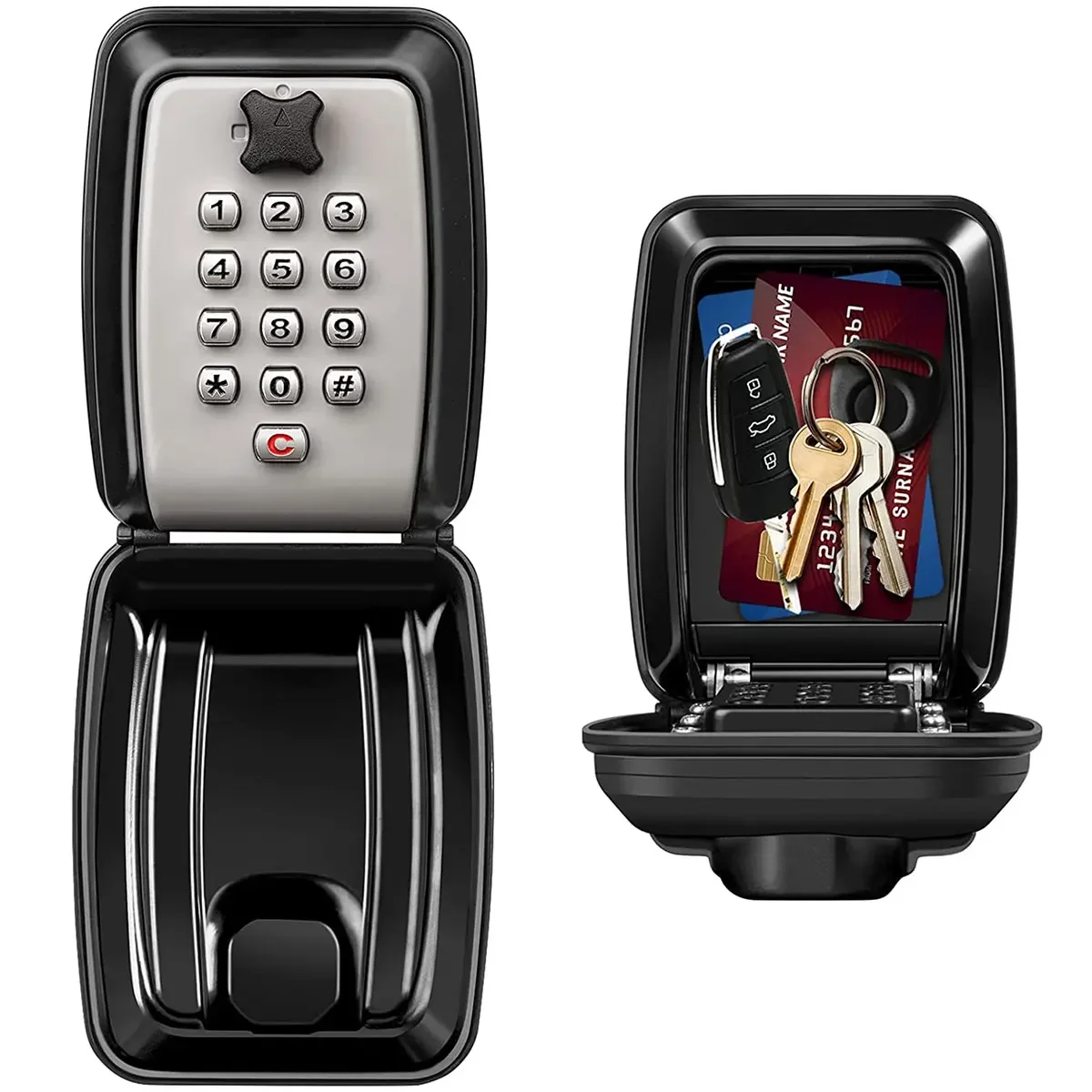 Key Lock Box Wall-Mount Secret Code Security Key Safe Secret Organizer Box No Key Home Office Weatherproof Safe Key Keeper 1