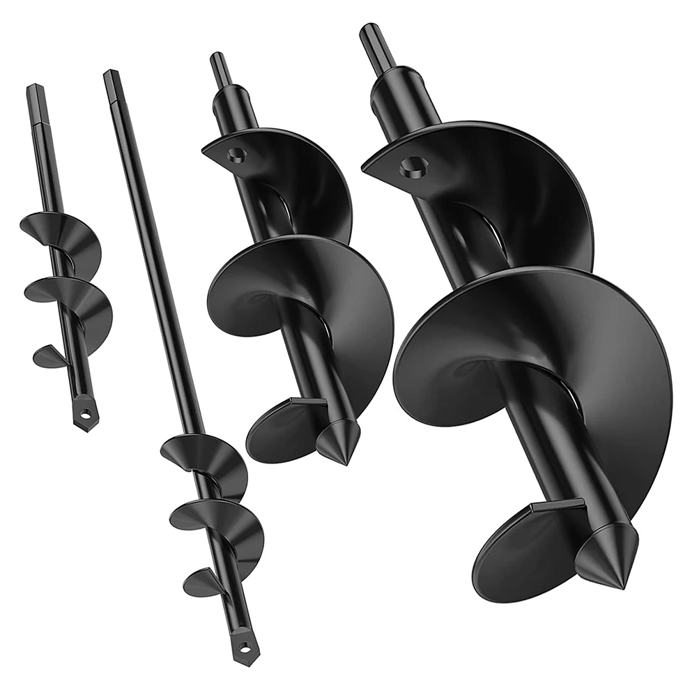 

4 Pack Garden Earth Auger Drill Bit Spiral Hole Digger, Cordless Drill Attachment for Flower Planting & Planter Digging