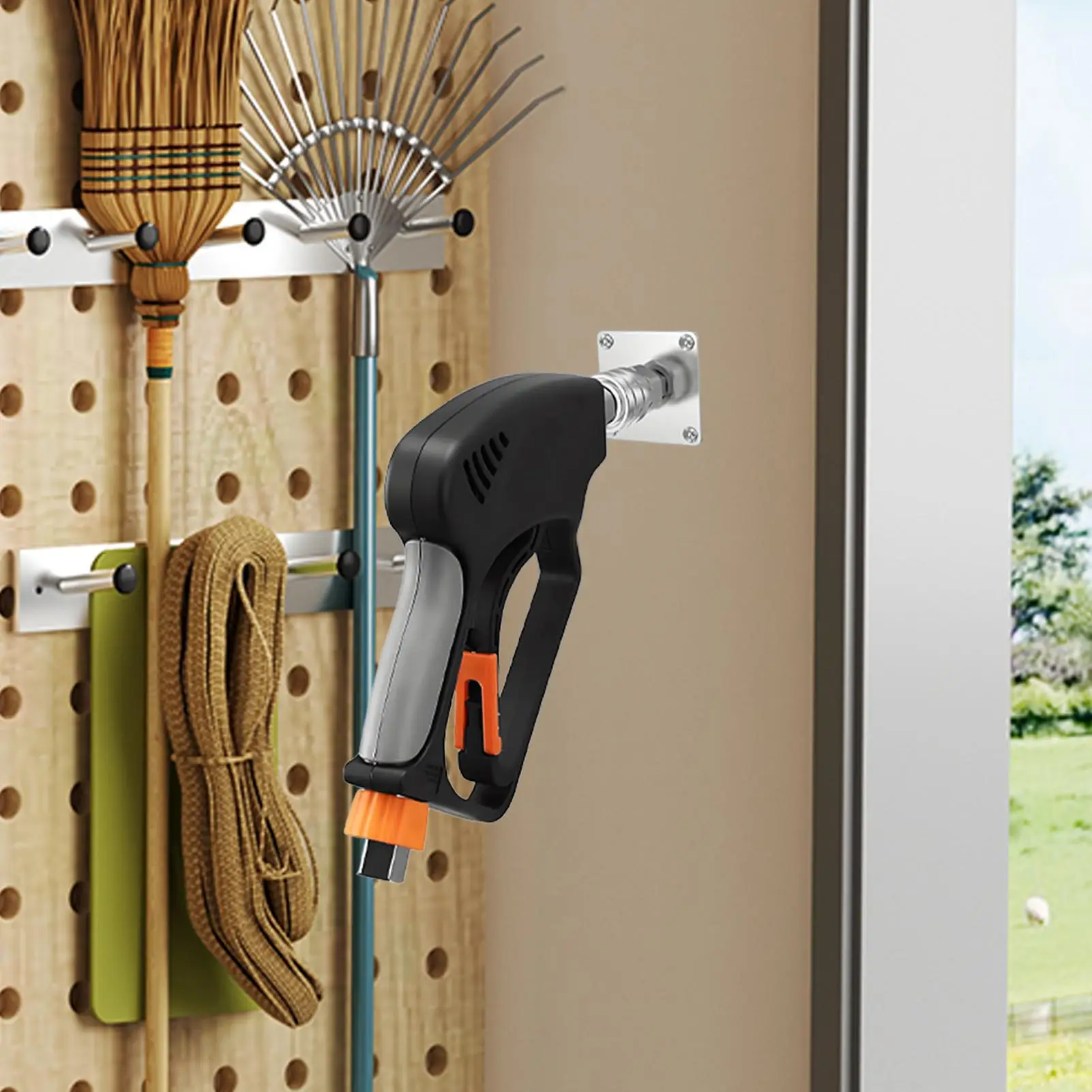 Pressure Washer Wand Holder Quick Connect Foam Cannon Rack Wall Mounted Pressure Washer Bracket For Home Garage Car Wash Station - view 2