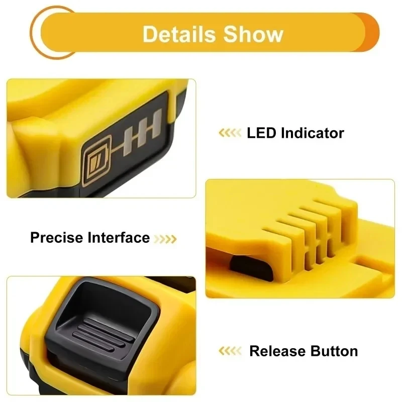 Imagem -02 - Ion Bateria Substituição para Dewalt 18v Max Baterias de Iões de Lítio Dcb206 Dcb205 Dcb204 Dcb200ferramentas Eléctricas 3ah Dcb203 li