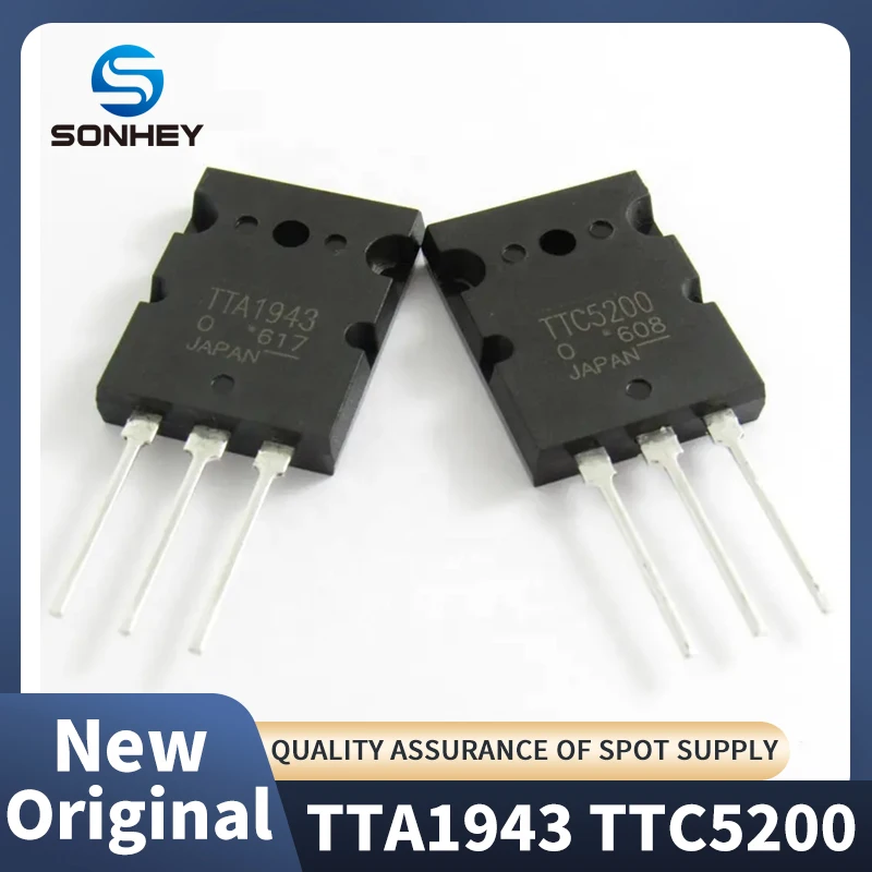 (5pair-50pair) 100% New Imported Original  TTA1943 TTC5200  A1943 C5200  TO-264  High-Power Amplifier  15A 230V 150W