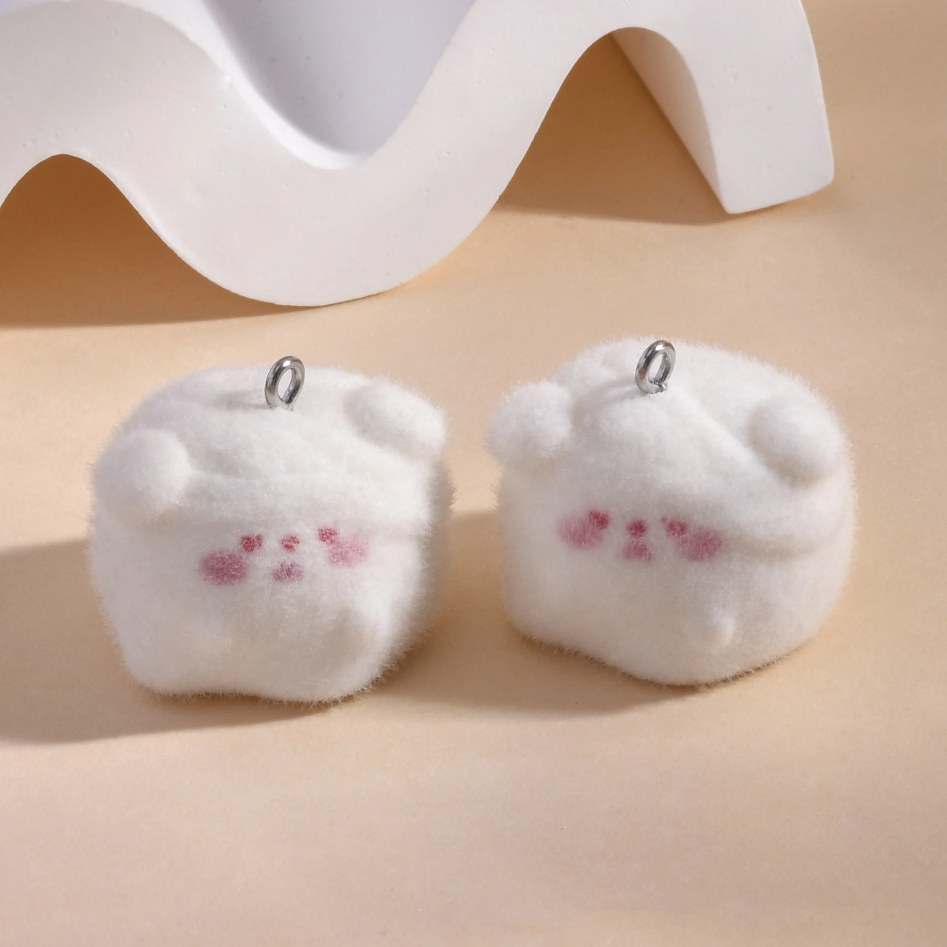 20pcs Mini 3D Flocking Resin Dog Charms Cartoon Animal Puppy Pendants for Necklace Earrings Keychain Making DIY Jewelry fittings