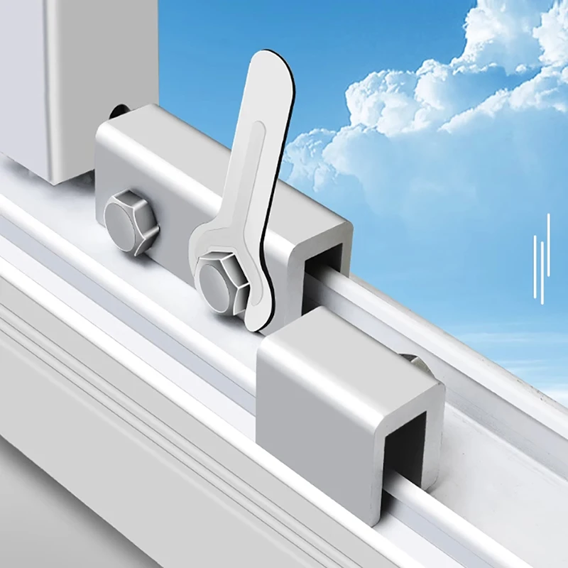 

2PCS Window Lock Buckle Fixed Buckle Child Protection Aluminum Alloy Locator Sliding Door And Window Screen Limiter Safety Lock