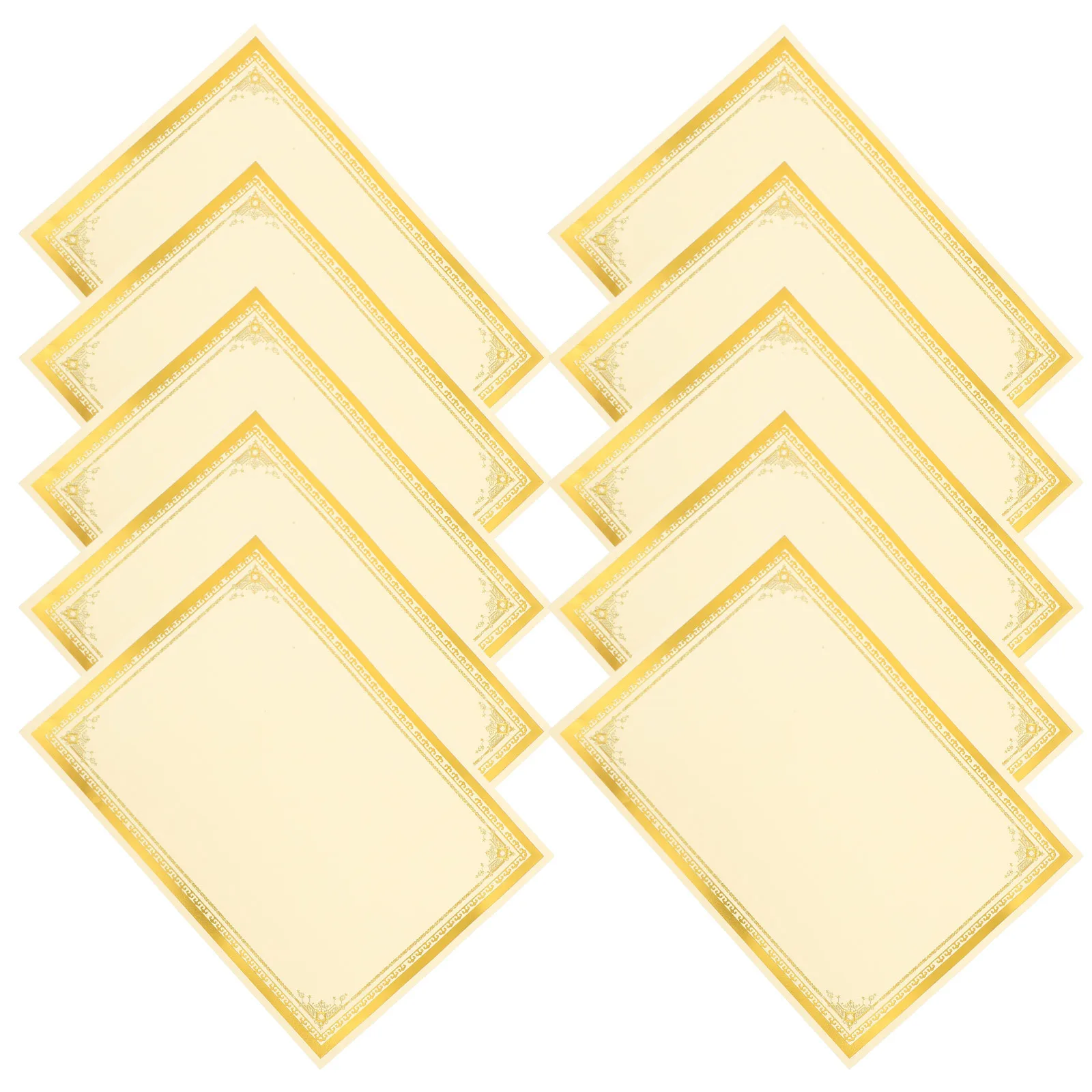 

10Pcs Blank Certificate Inner Paper for DIY Award Printing School Academic Event Paper Certificates Award Certificate