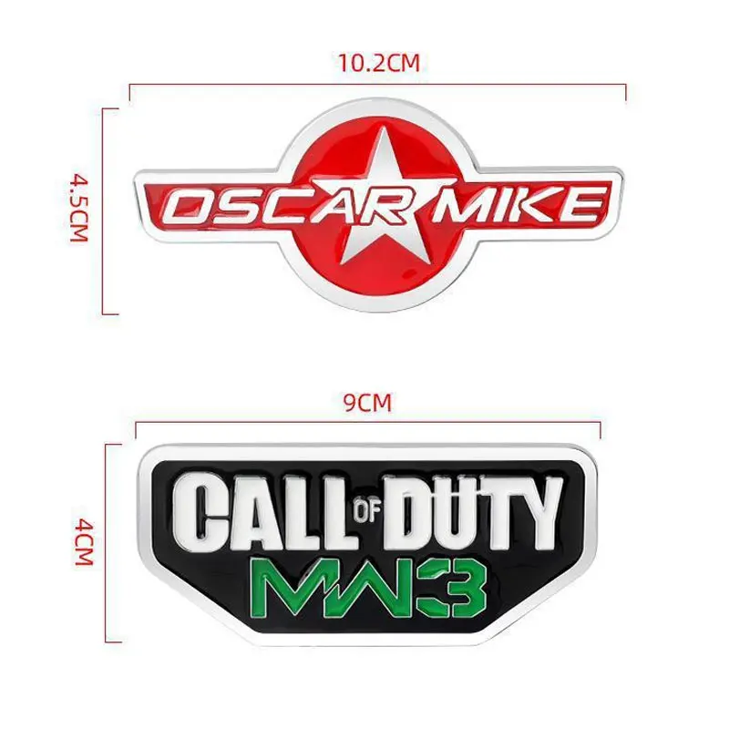 Para Jeep Oscar Wrangler Compass modificar accesorios OSCAR MIKE CALL OF DUTY MW3 insignia pegatinas de coche decoración de carrocería Universal