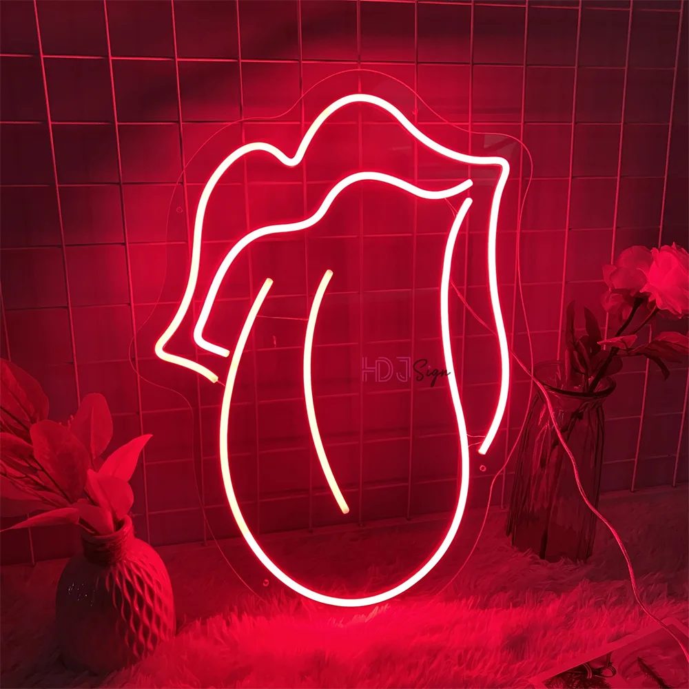 Neon Led Sign Mouth Visual Love LED Night Lights USB Sign Bedroom Room Wall Party Decor Wedding Decoration Boardsign Neon Lights