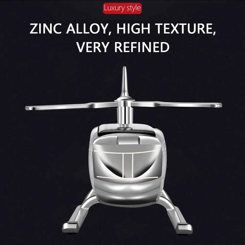 Alloy Solar Rotatable Helicopter Car Interior Aromatherapy Ornaments Fragrance Car Inside Ornaments Auto Interior Accessories