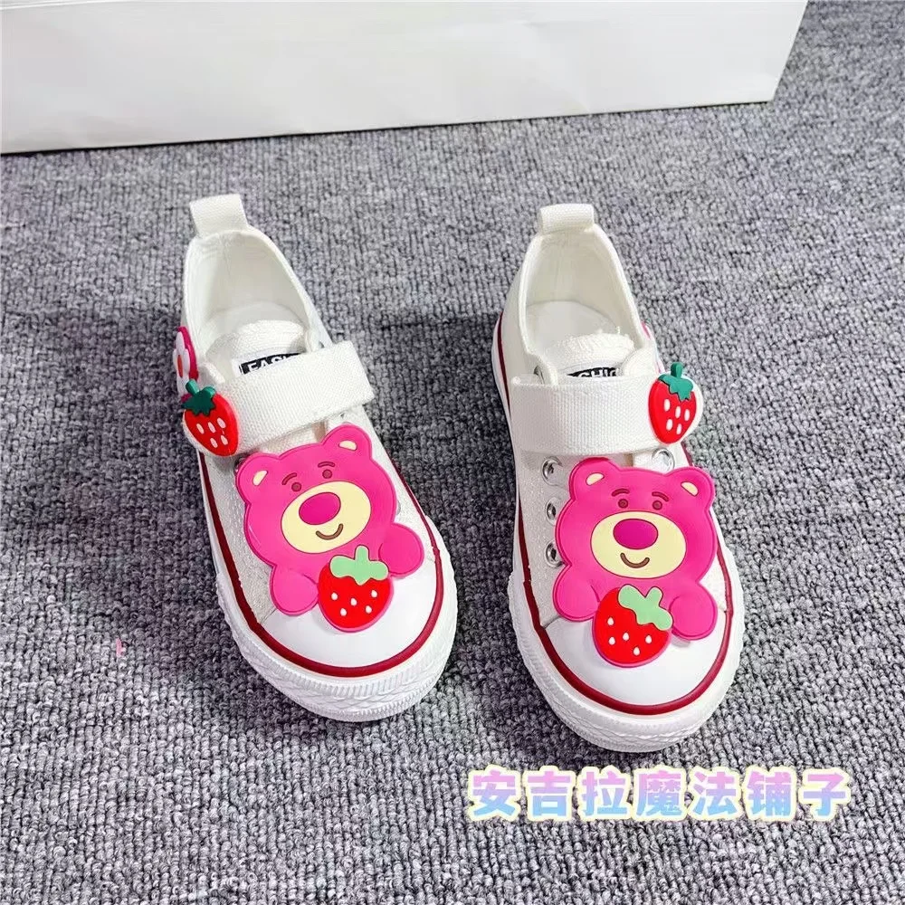 Strawberry Bear Huggin Losto real photo new drop shipping Girls' Small Fashion Children's Cartoon kids child skate causel shoes