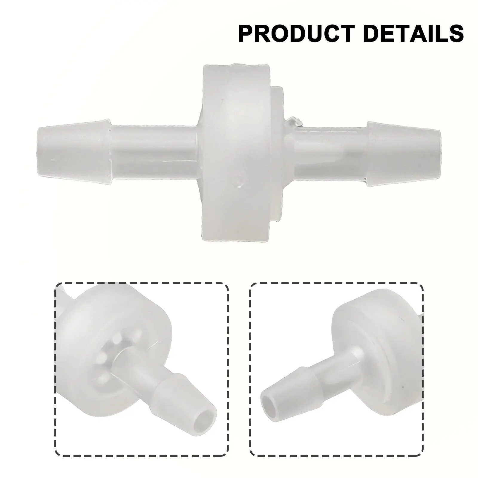 Plastic One-Way Non-Return Fluids Check Valve For Fuel Gas Liquid =Diameter 3-12mm =WhiteCheck Valve Power Tools