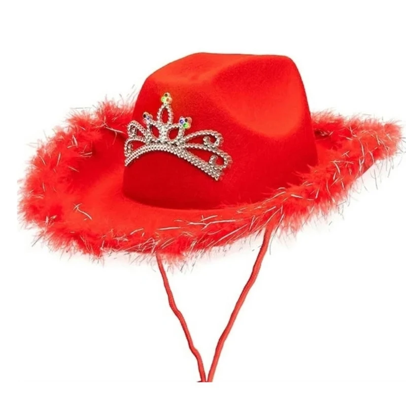 Women Bridal Shower Cowgirl Hat Carnivals Party Cap Headdress Stage Props Hat Y1UA