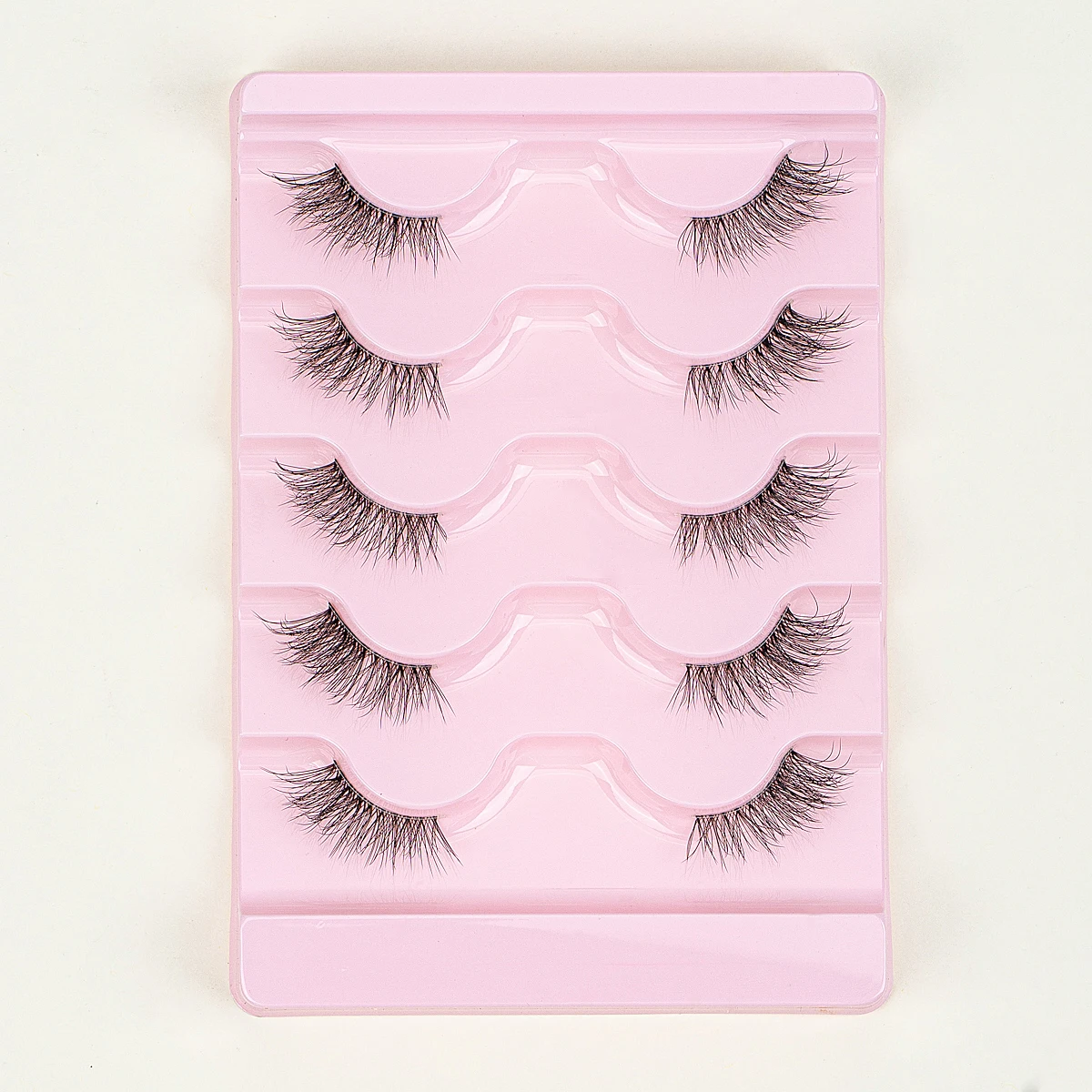 SEXYSHEEP Half Eey Lashes 5Pairs Faux Mink Lashes Cat Eye Fluffy Wispy Transparent Stems Reusable False Eyelashes Makeup Tools