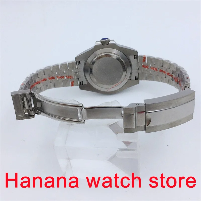 BLIGER 40 มม.สีขาวสีดํา dial นาฬิกาผู้ชาย NH35 การเคลื่อนไหวอัตโนมัติ Sapphire Glass สแตนเลสสตีลสร้อยข้อมือ