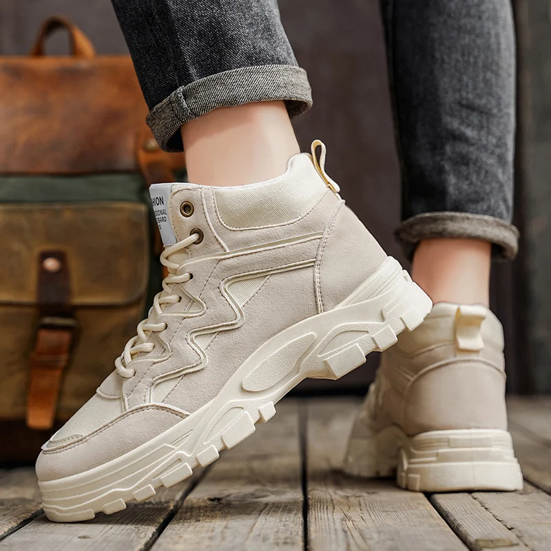 جديد الخريف/الشتاء عالية الجودة الرجعية النمط البريطاني أحذية رجالية-في الهواء الطلق أحذية العمل غير رسمية وأحذية المشي لمسافات طويلة مقاومة للاهتراء عدم الانزلاق