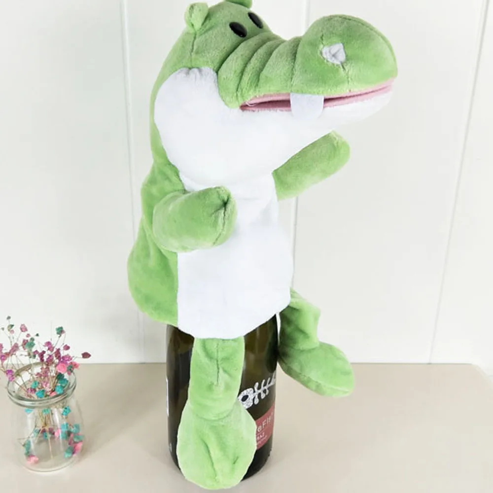 Presente de pelúcia macio boca de crocodilo verde brinquedo de pelúcia ativo fantoche de mão