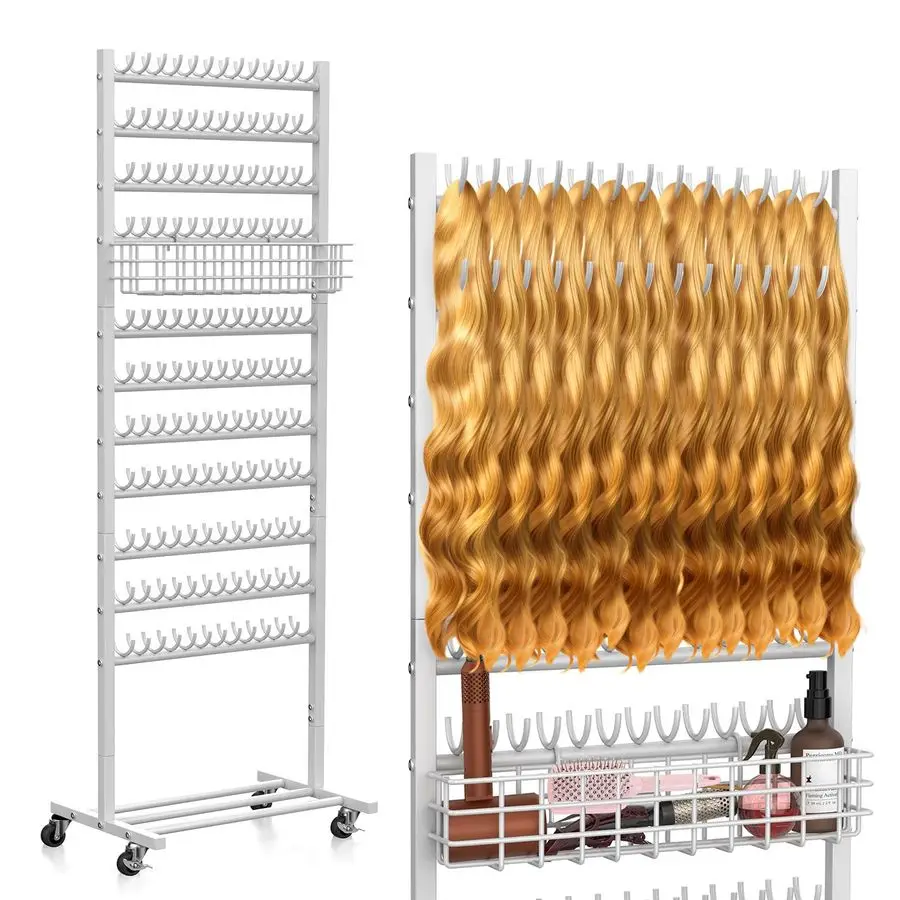 

Подставка для плетения волос с колышками, стоячий держатель для наращивания волос с салонным подносом, подставка для плетения волос, двусторонняя подставка для волос R