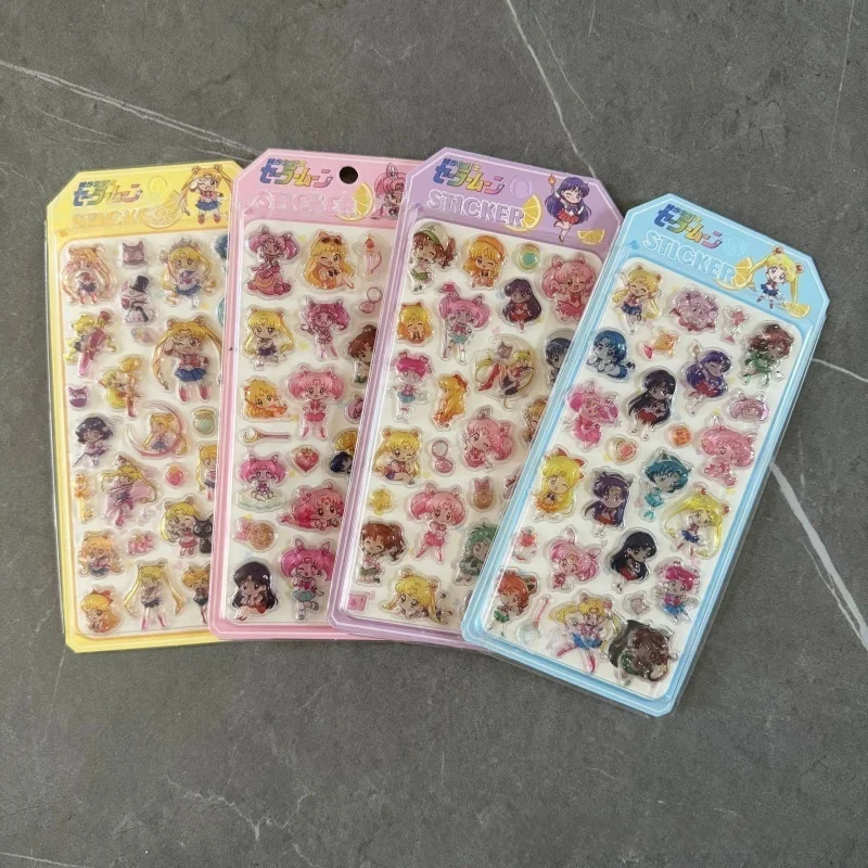 40pcs Japanese-Style 3d Crystal Stickers Kawaii Anime Girl Character Stickers For Journaling Scrapbook Phone Laptops Decoration