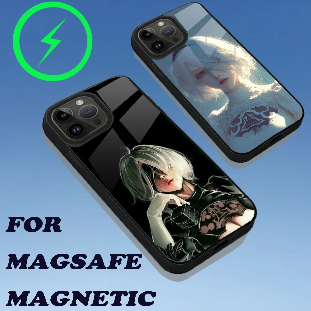 2B A- Automata N-NieR Phone Case For iPhone 15,14,13,12,11,Plus,Pro,Max Mini Magsafe Magnetic Wireless Charging